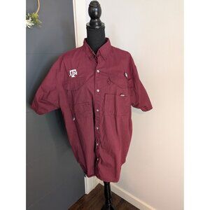 Men's Columbia PFG Short Sleeve Texas‎ A&M Cape Back Fishing Shirt - L